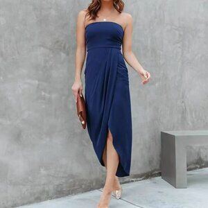 NWT Vici strapless navy dress